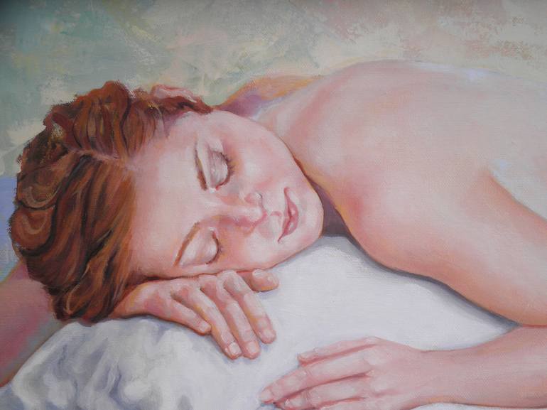 Original Figurative Nude Painting by Maria Morales