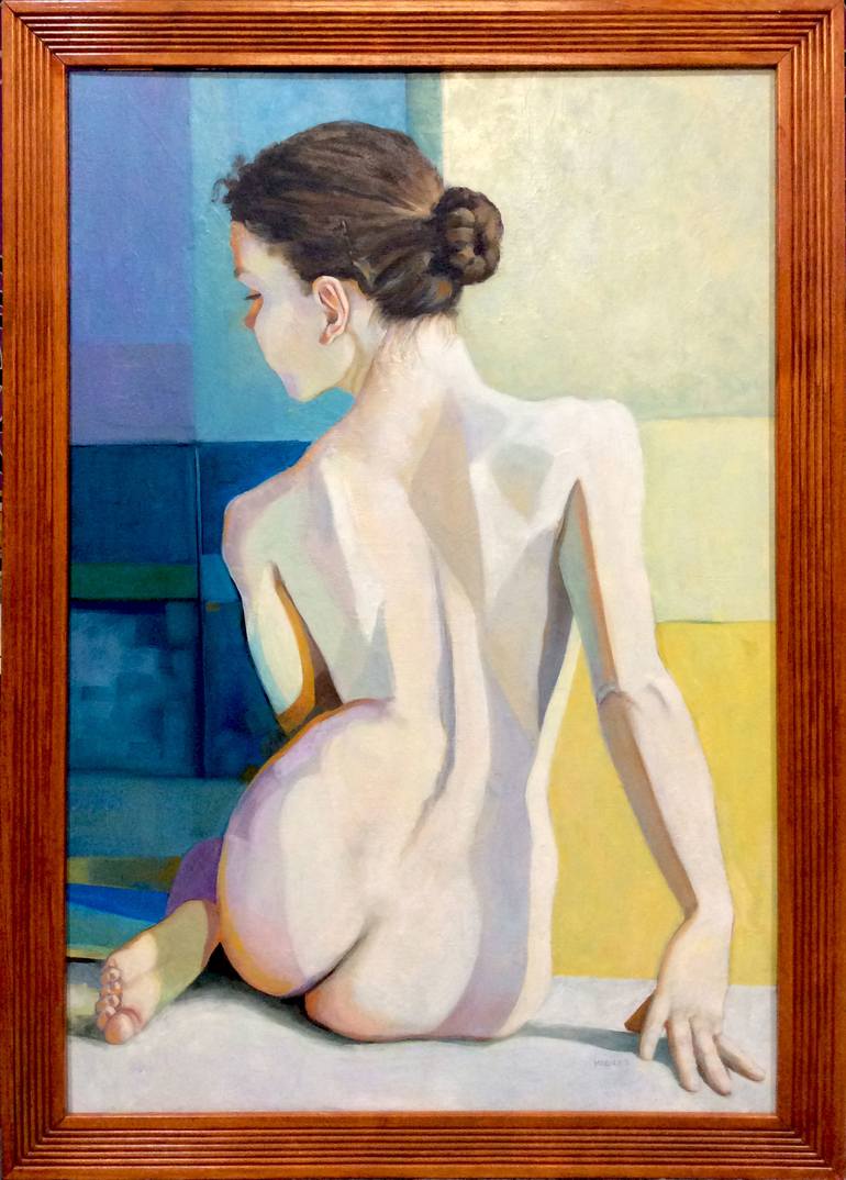 Original Expressionism Nude Painting by Maria Morales