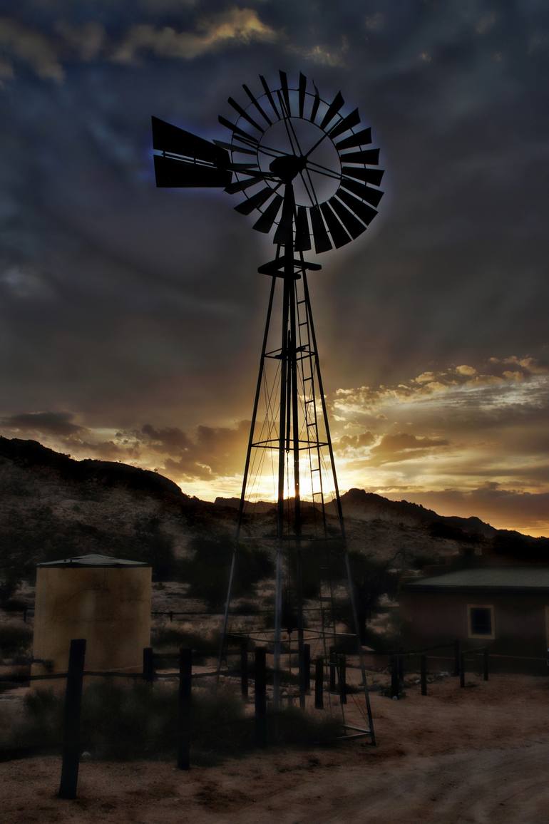 Windmill at sunset Photography by Jaqueline Briel | Saatchi Art