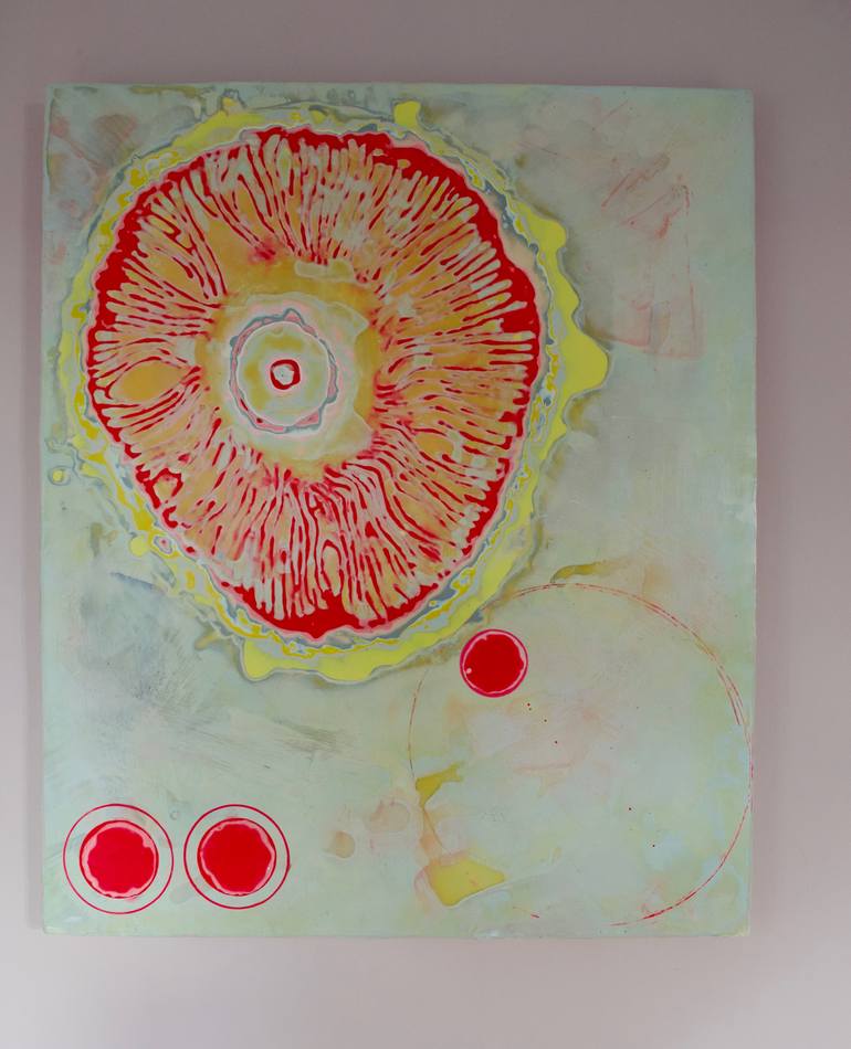 Original Folk Abstract Painting by Helen Dooley