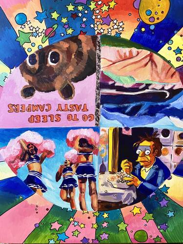 The Simpsons Homer Louis Vuitton Couch Painting by Chosen Art