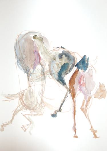 Study of Horse ala Degas thumb