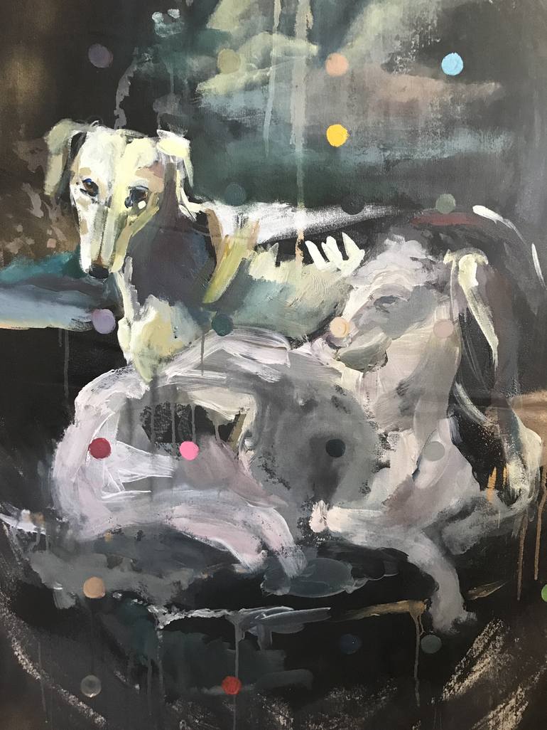 Original Dogs Painting by Hannah Dean