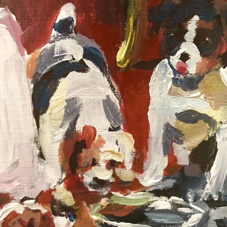 Original Expressionism Dogs Painting by Hannah Dean