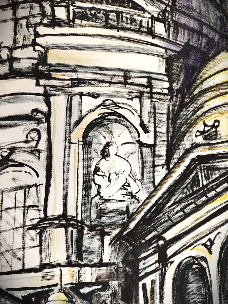 Original Contemporary Architecture Painting by Karl Meszlenyi