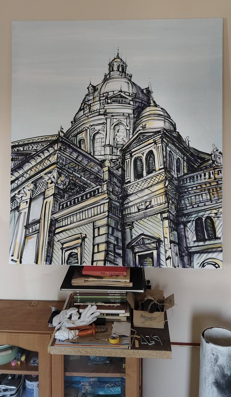 Original Contemporary Architecture Painting by Karl Meszlenyi
