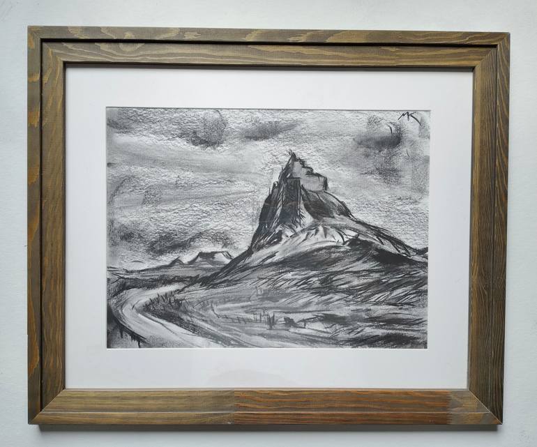 Original Expressionism Landscape Drawing by Karl Meszlenyi