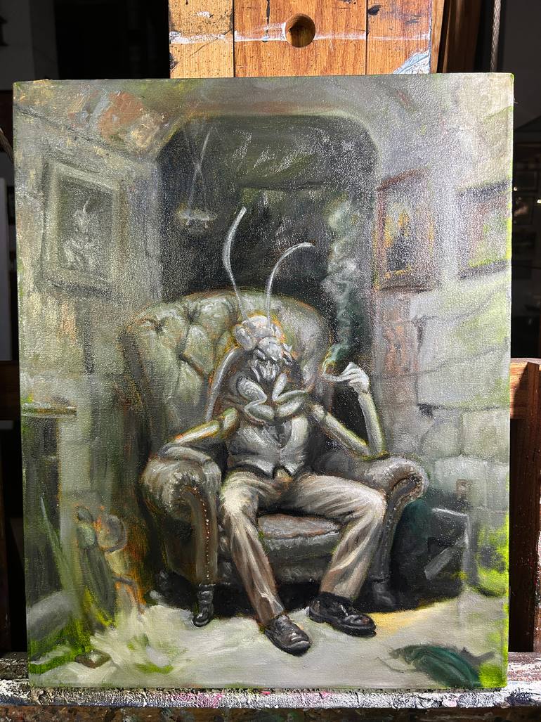 Original Surrealism Animal Painting by Regina Jean