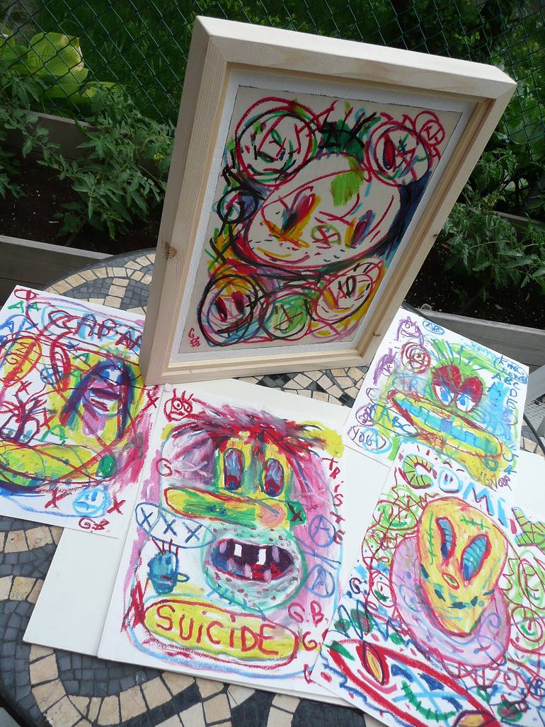 Original Expressionism Graffiti Drawing by Wah Comix
