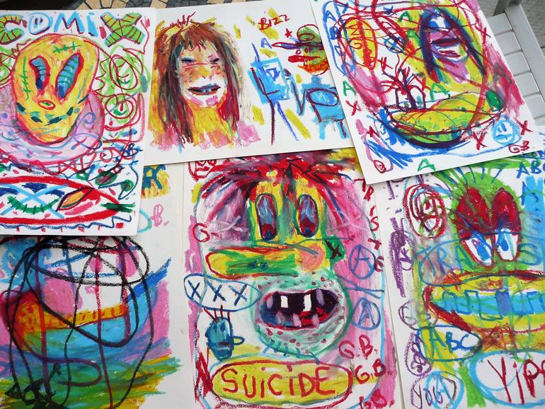 Original Expressionism Graffiti Drawing by Wah Comix