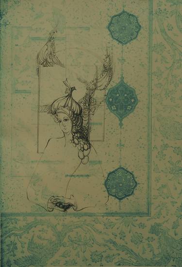 Original Fine Art Classical mythology Printmaking by Yasaman Moussavi