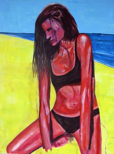 Print of Figurative Beach Paintings by Carol Bwye