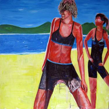 Print of Figurative Beach Paintings by Carol Bwye