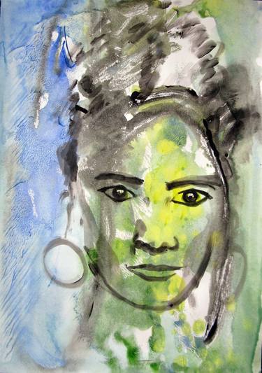 Original Expressionism Portrait Drawings by Carol Bwye