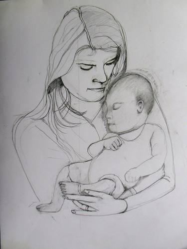 Original Figurative Women Drawings by Carol Bwye