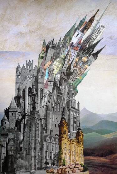 Original Surrealism Architecture Collage by Denis Kollasch