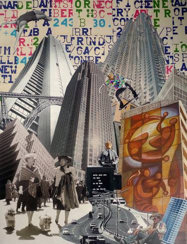 Original Dada Architecture Collage by Denis Kollasch