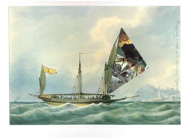 Original Sailboat Collage by Denis Kollasch