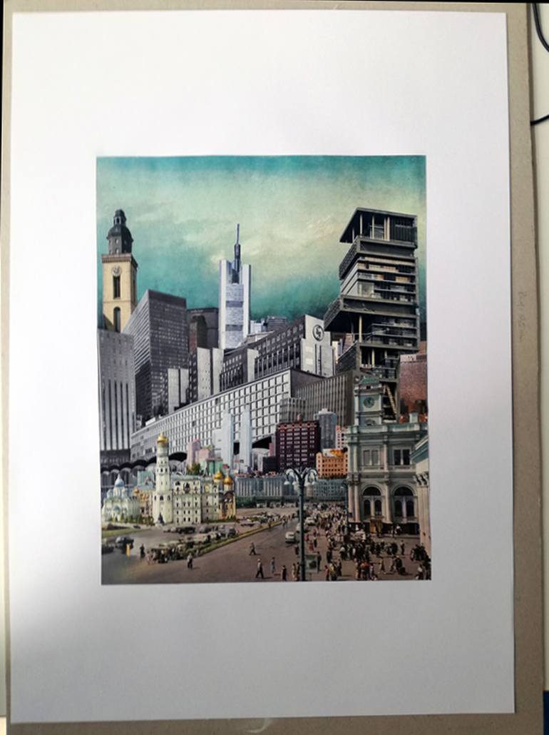 Original Illustration Architecture Collage by Denis Kollasch