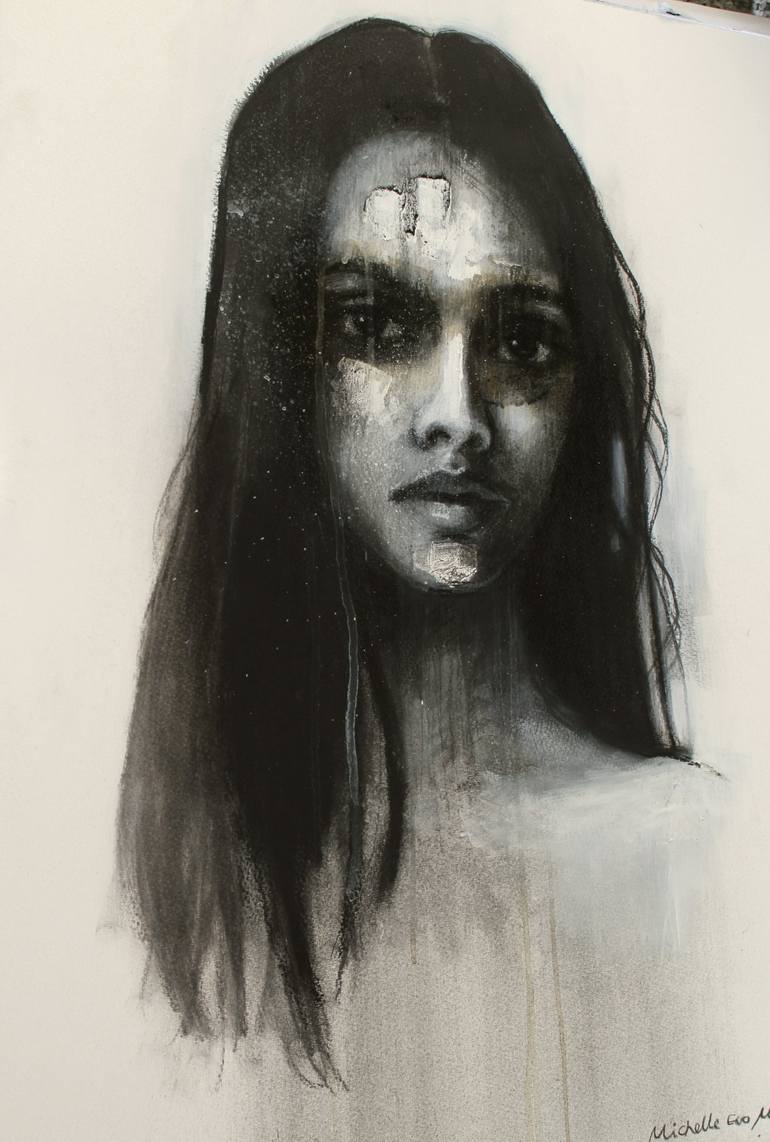 Original Portrait Drawing by Michelle Eva May
