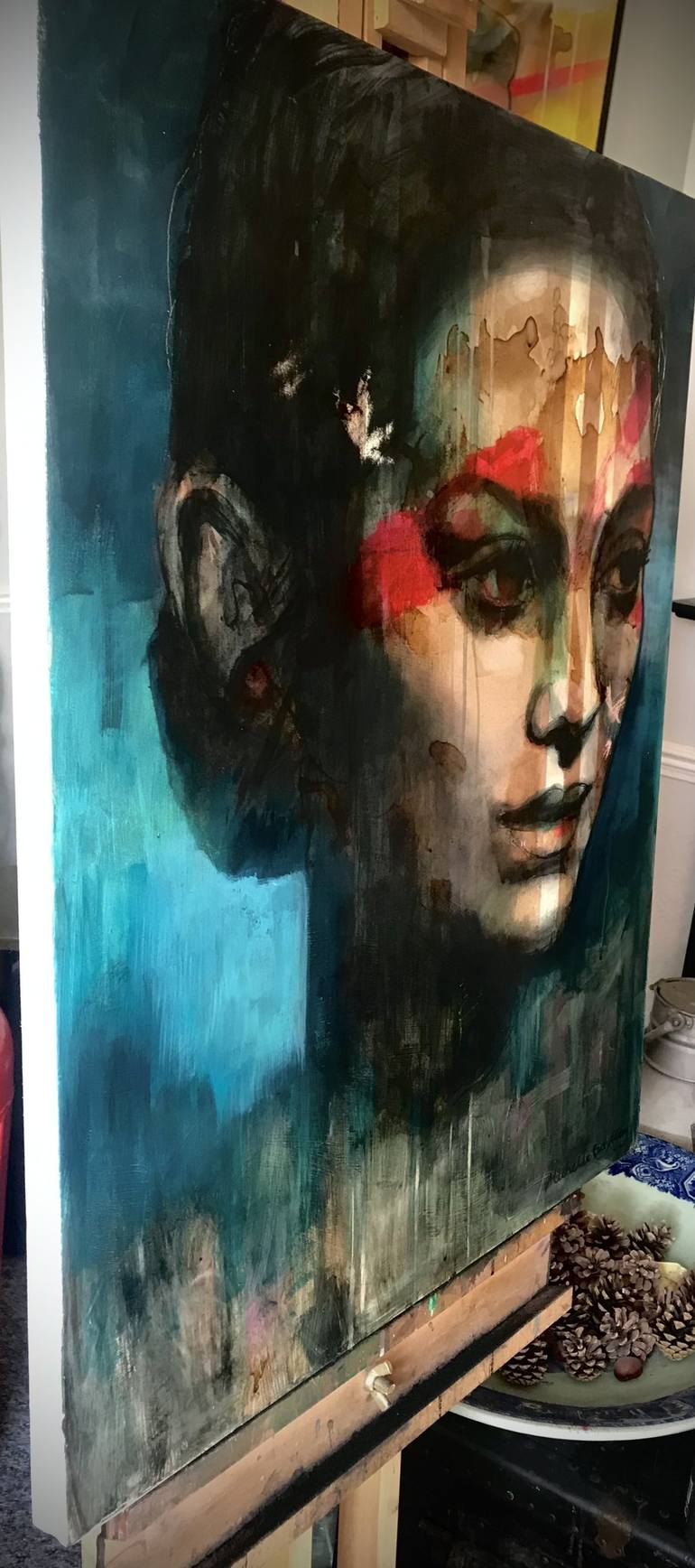 Original Abstract Expressionism Portrait Painting by Michelle Eva May