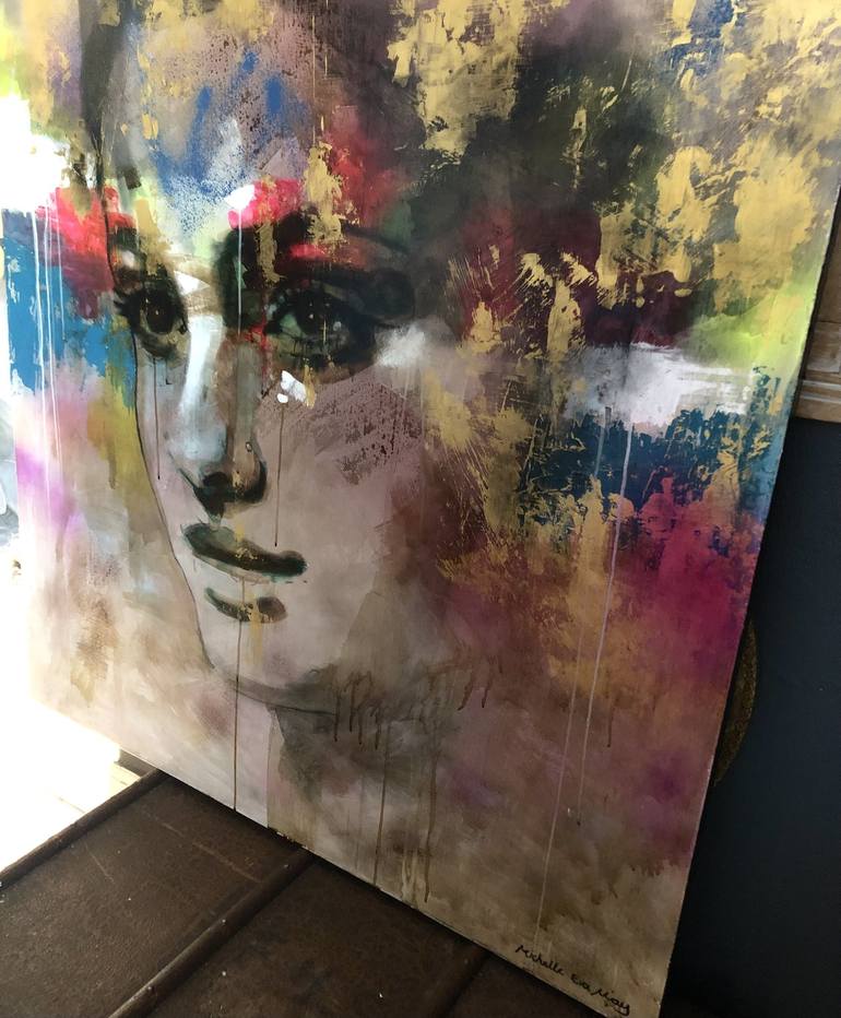 Original Abstract Expressionism Portrait Painting by Michelle Eva May