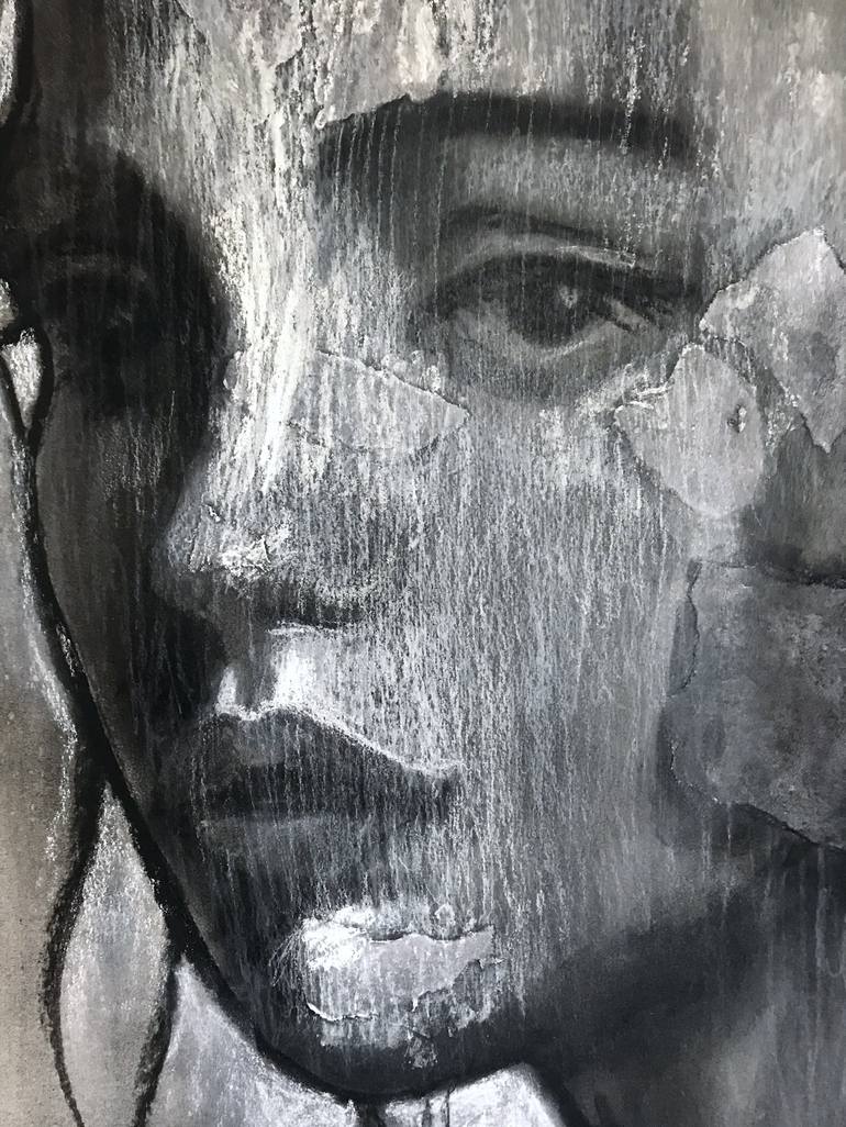 Original Abstract Expressionism Portrait Drawing by Michelle Eva May