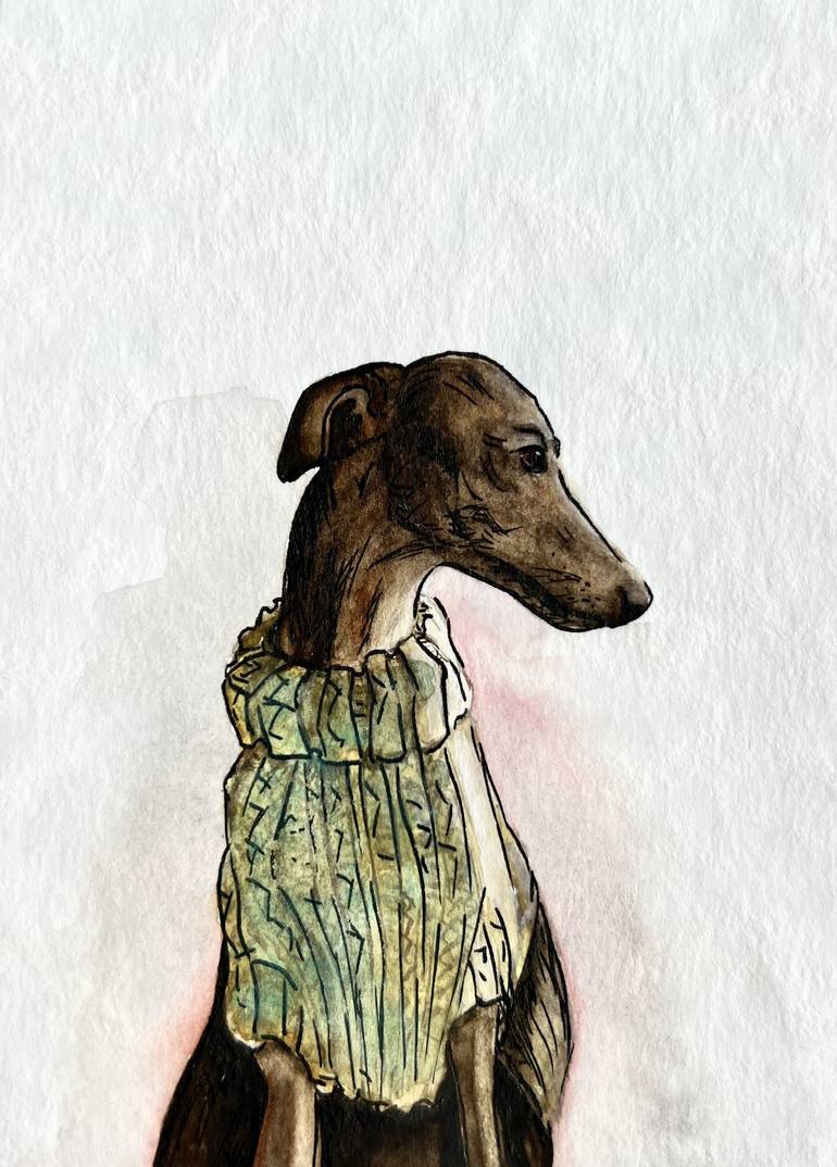 Copy of Whippet in sweater - Print