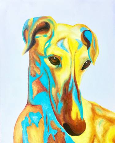 Print of Pop Art Dogs Paintings by Victoria Dmitrieva