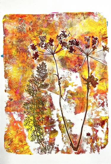 Print of Abstract Botanic Mixed Media by Victoria Dmitrieva