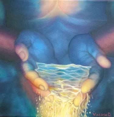 Oil painting "Hands of the God thumb
