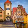 Painting: Oil on Canvas. This is  Rotherberg town in the south of Germany with very cosy old centrum.