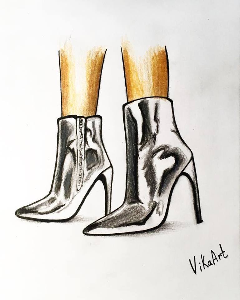 Shoes fashion Drawing by Victoria Dmitrieva | Saatchi Art