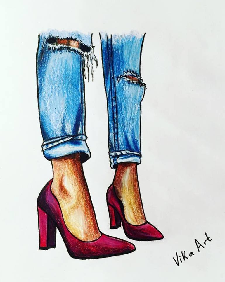 Cool shoes Drawing by Victoria Dmitrieva Saatchi Art