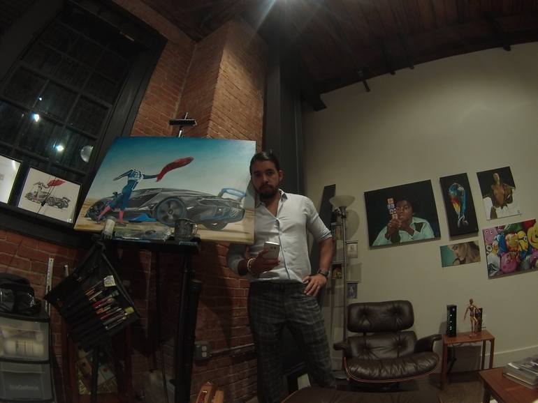Original Conceptual Car Painting by Betirri Be