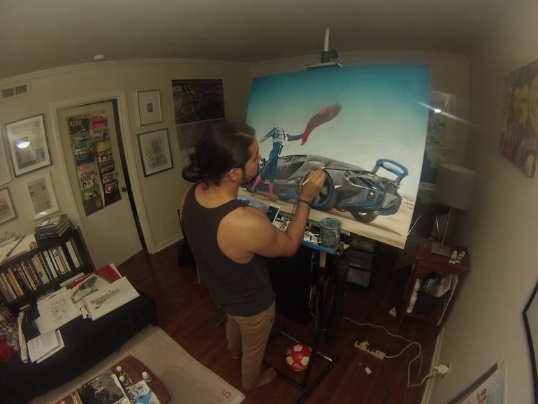 Original Conceptual Car Painting by Betirri Be