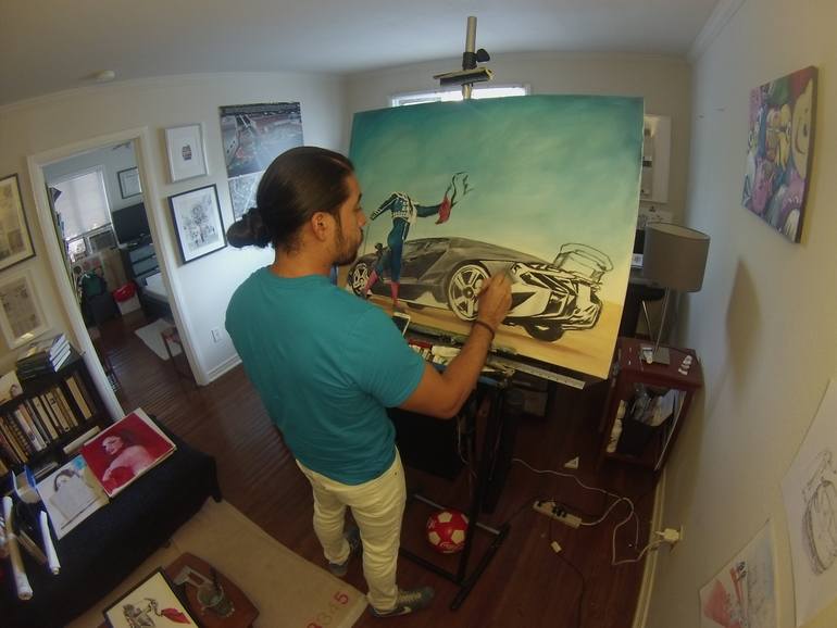 Original Conceptual Car Painting by Betirri Be