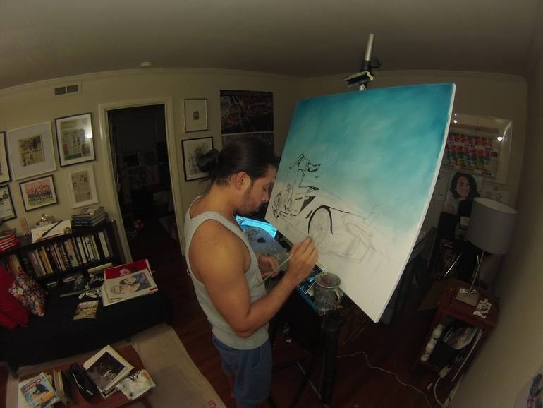 Original Conceptual Car Painting by Betirri Be