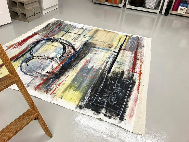 Original Urban Art Abstract Painting by Barb Sherin