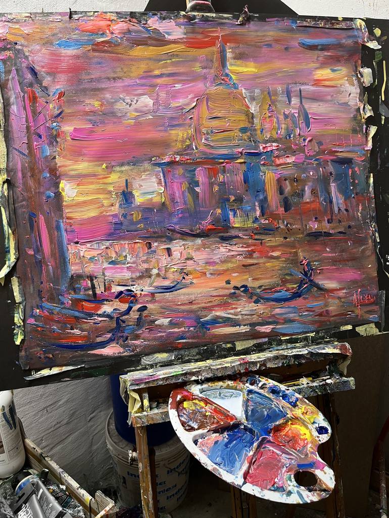 Original Impressionism Abstract Painting by Altin Furxhi