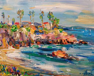 Original Abstract Expressionism Beach Paintings by Altin Furxhi