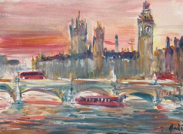 London sunset 21x30 thumb