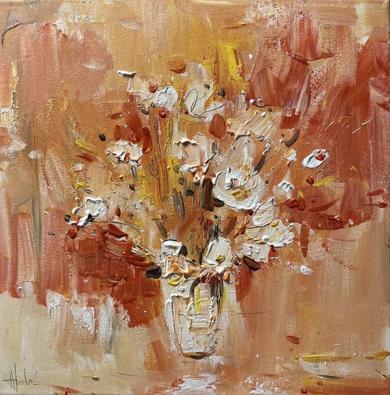 Original Abstract Floral Painting by Altin Furxhi