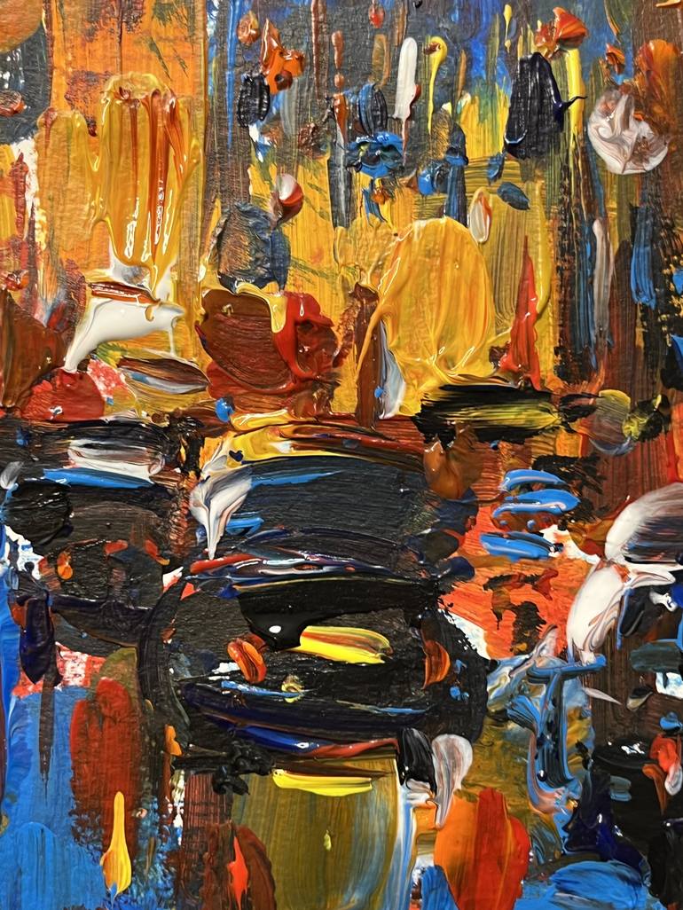 Original Abstract Expressionism Cities Painting by Altin Furxhi