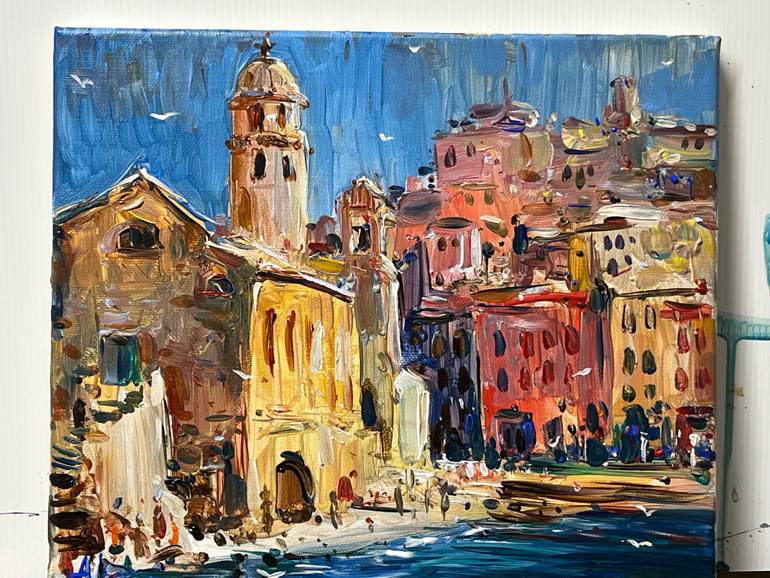 Original Abstract Cities Painting by Altin Furxhi