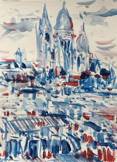 Original Abstract Expressionism Cities Paintings by Altin Furxhi