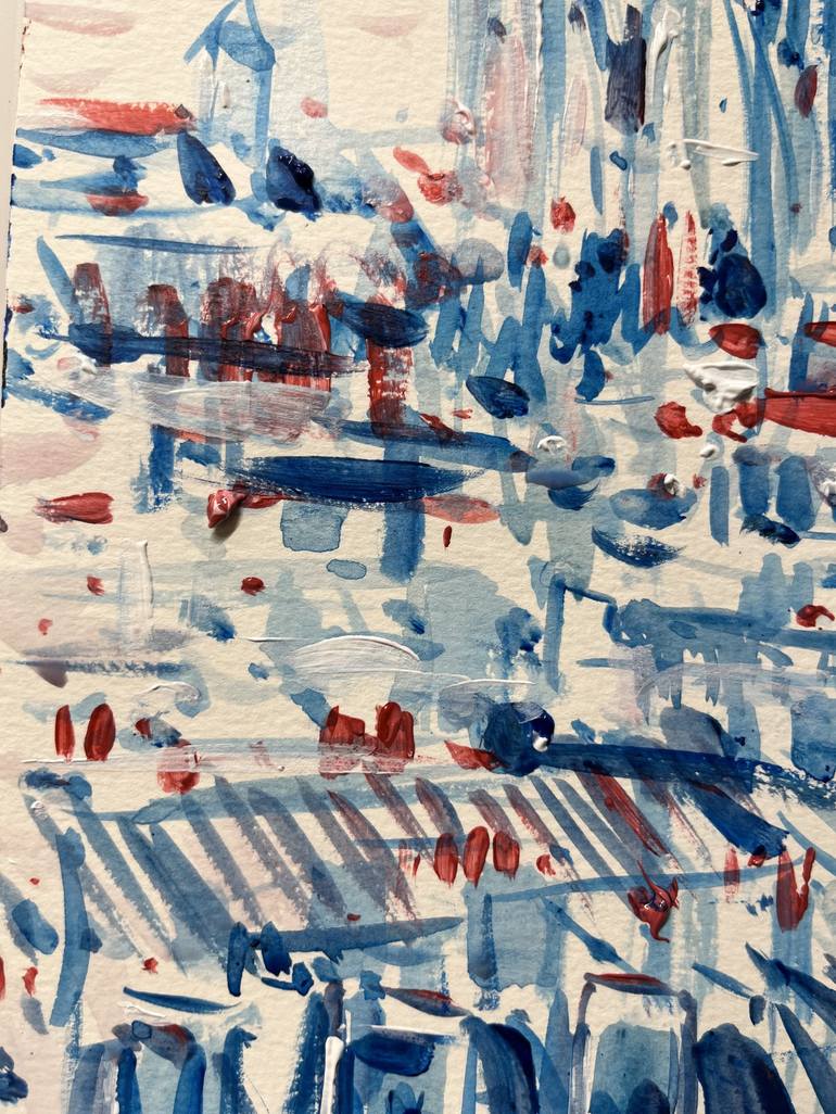 Original Abstract Expressionism Cities Painting by Altin Furxhi