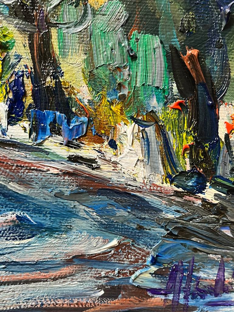 Original Abstract Expressionism Cities Painting by Altin Furxhi
