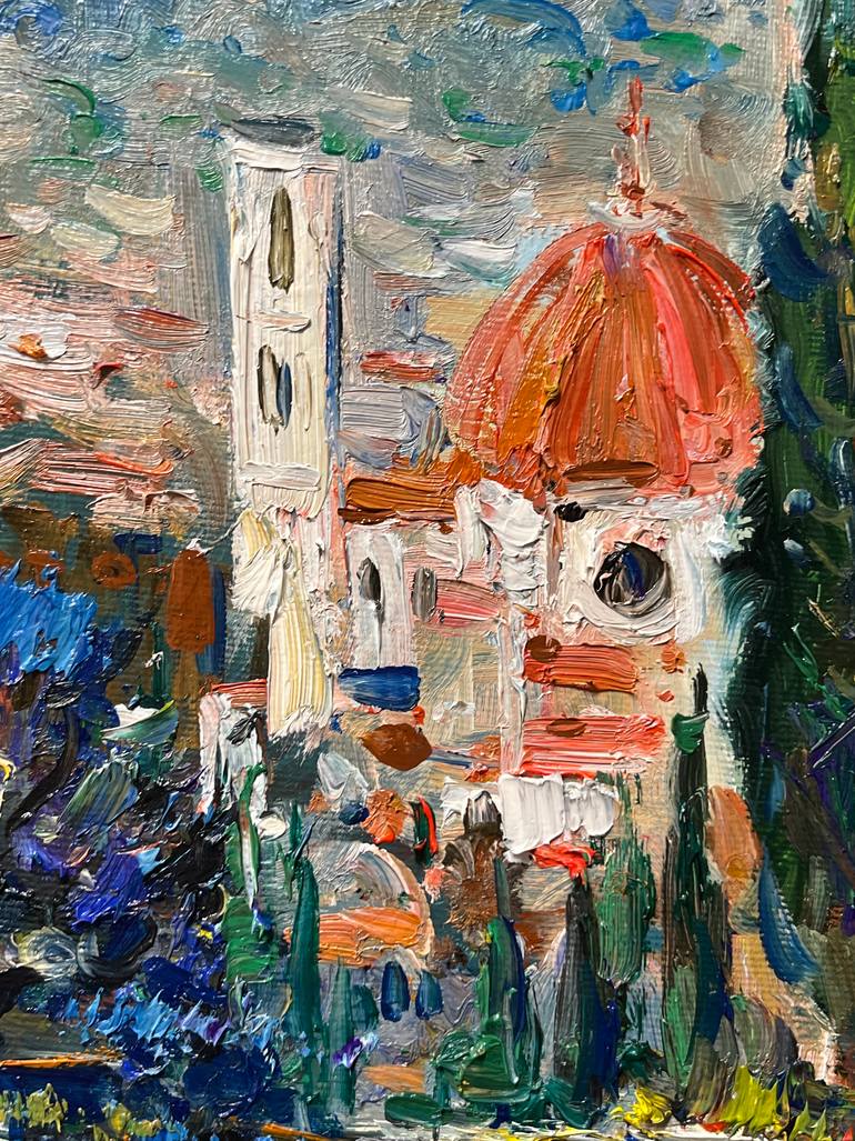 Original Abstract Expressionism Cities Painting by Altin Furxhi