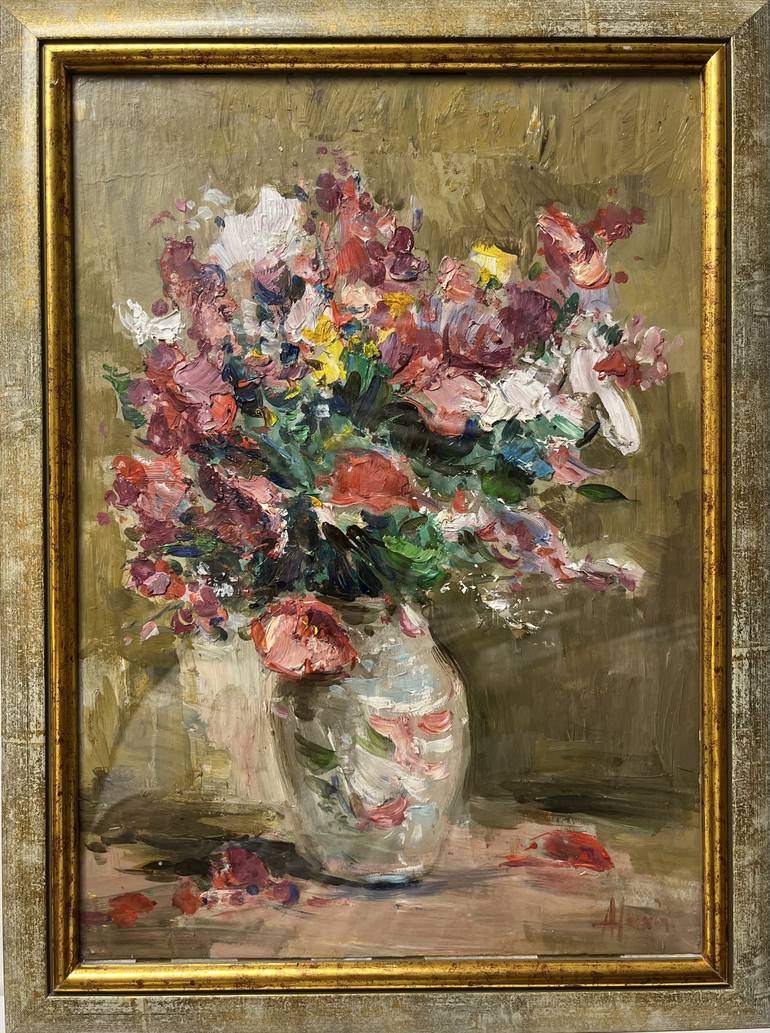 Original Floral Painting by Altin Furxhi